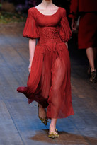 Thumbnail for your product : Dolce & Gabbana Corseted silk-tulle midi dress