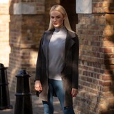 Thumbnail for your product : ZUT London - Long Classic Suede Leather Jacket With Side Pockets - Dark Grey