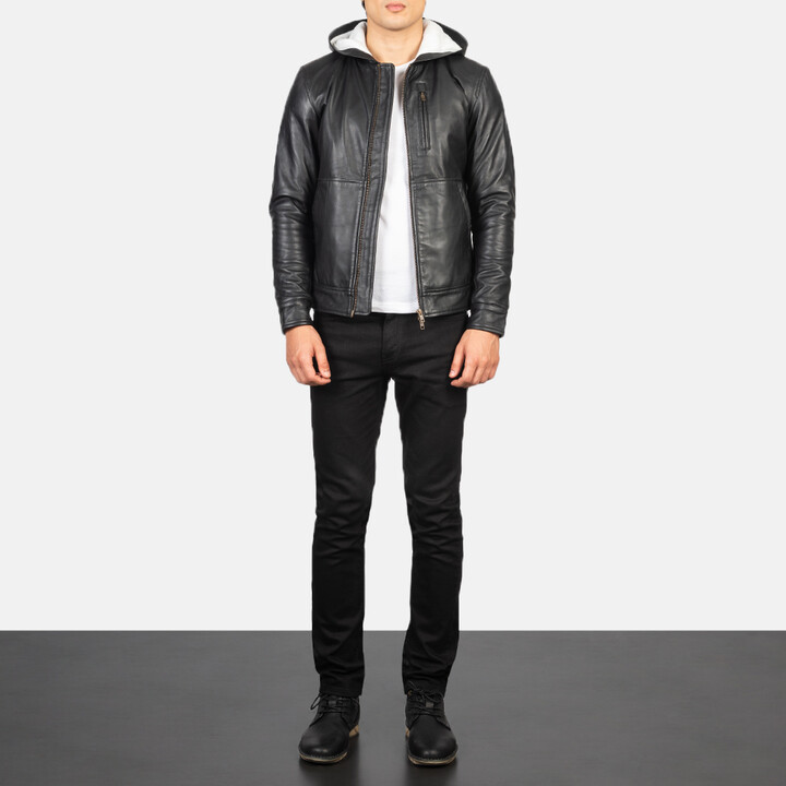 insulated leather bomber jacket