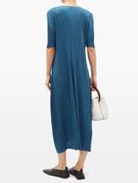 Thumbnail for your product : Pleats Please Issey Miyake Cropped-sleeve Technical-pleated Midi Dress - Womens - Blue