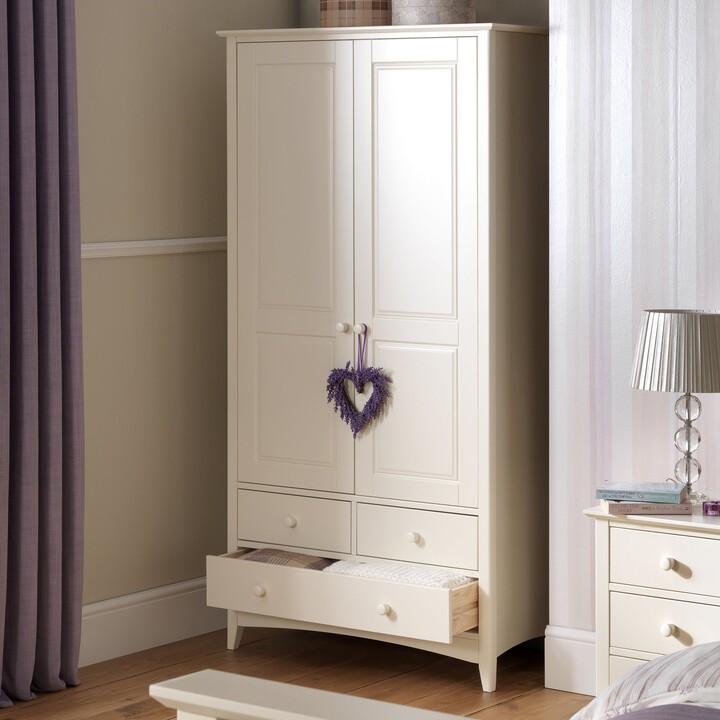 Dunelm Cameo Double 3 Drawer Wardrobe, Stone & Pine Cream ShopStyle