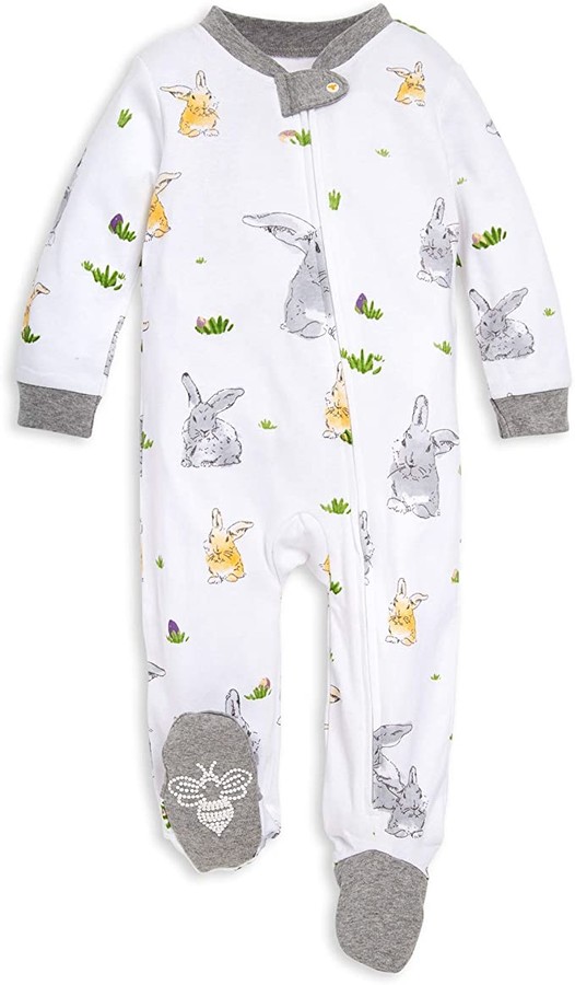 Burt's Bees Baby Unisex Baby Sleep & Play, Organic One-Piece Romper-Jumpsuit PJ, Zip Front Footed Pajama