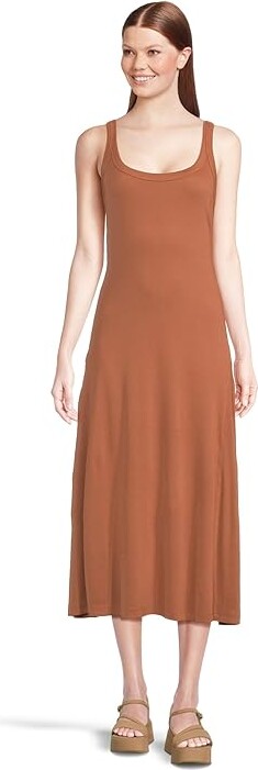 Michael Stars Celine Midi Dress Women's Dress Terra : XS (US 0-2), Cotton/Modal/Spandex