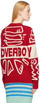 Thumbnail for your product : Charles Jeffrey Loverboy Red Logo Graphic Sweater