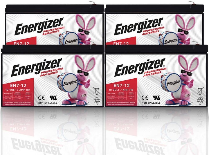 12V 7Ah Long Lasting SLA AGM Rechargeable Battery Use In Wheelchairs, Electric Scooters, Backup Power-4 Pack