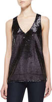 Thumbnail for your product : Neiman Marcus Cusp by Sleeveless Sequined Two-Tone Top