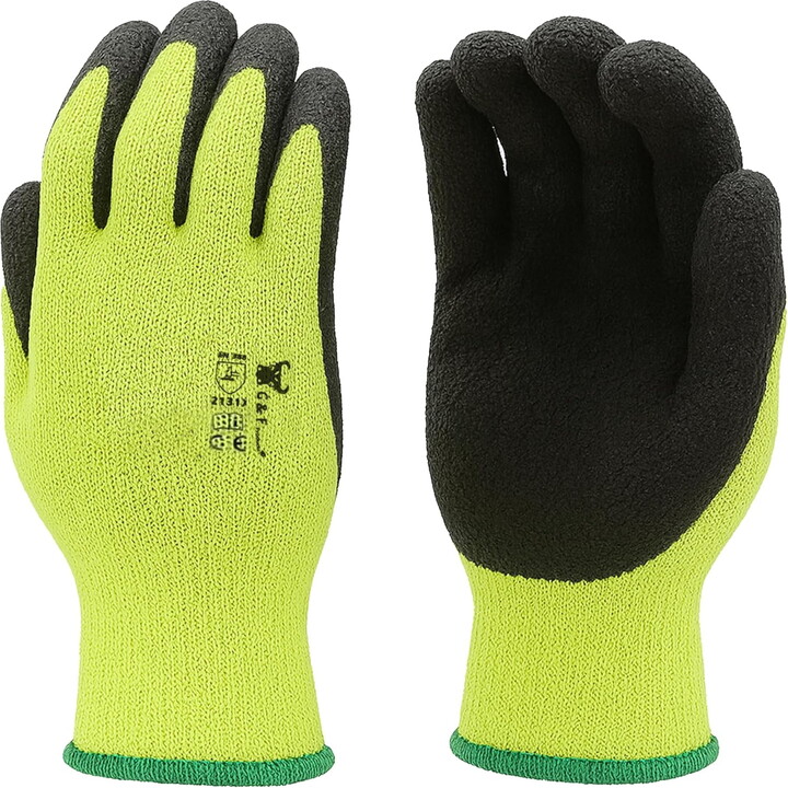 G & F Products G & F 1516 High-Visibility Work & Gardening Gloves, MicroFoam Coated, Large, Green, 12 Pairs Pack
