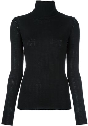 Tomas Maier ribbed roll neck knitted blouse