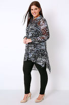Thumbnail for your product : Yours Clothing YoursClothing Plus Size Womens Ladies Tie Dye Spotted Chiffon Shirt Step Hem