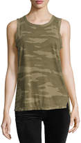Thumbnail for your product : Current/Elliott The Muscle Tee Camo-Print Tank, Green Pattern