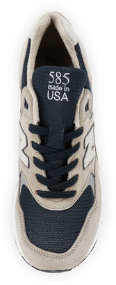 New Balance Men's 585 Bringback Suede-Mesh Sneaker, Gray/Navy