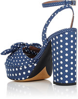 Thumbnail for your product : Tabitha Simmons Women's Jodie Polka Twill Platform Sandals