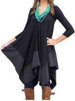 Thumbnail for your product : Canis Women's Scoop-Neck Solid Long-Sleeve High-Low Straight Dress
