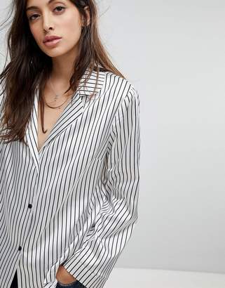 Reclaimed Vintage Inspired Pj Shirt In Stripe