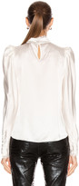 Thumbnail for your product : Frame Lace Cuff Top in Off White | FWRD