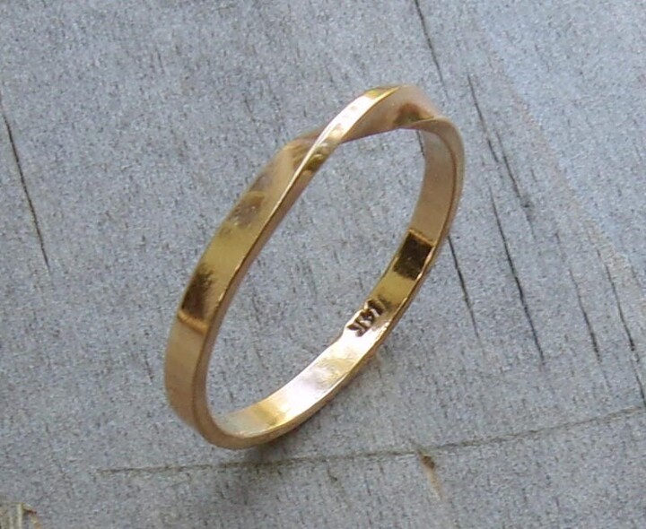 Etsy 14K Gold Mobius Twist Ring Handmade Wedding Band
