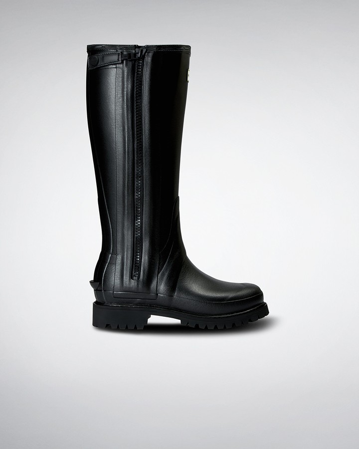 Hunter Women S Balmoral Full Rubber Zip Tall Rain Boots Shopstyle