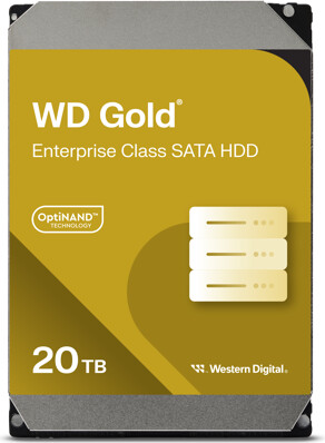 Western Digital 20TB WD Gold Enterprise Class SATA Internal Hard Drive HDD - 7200 RPM, SATA 6 Gb/s, 512 MB Cache, 3.5' - WD203KRYZ