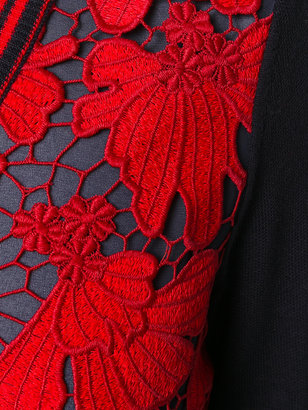 Tory Burch lace panel V-neck jumper