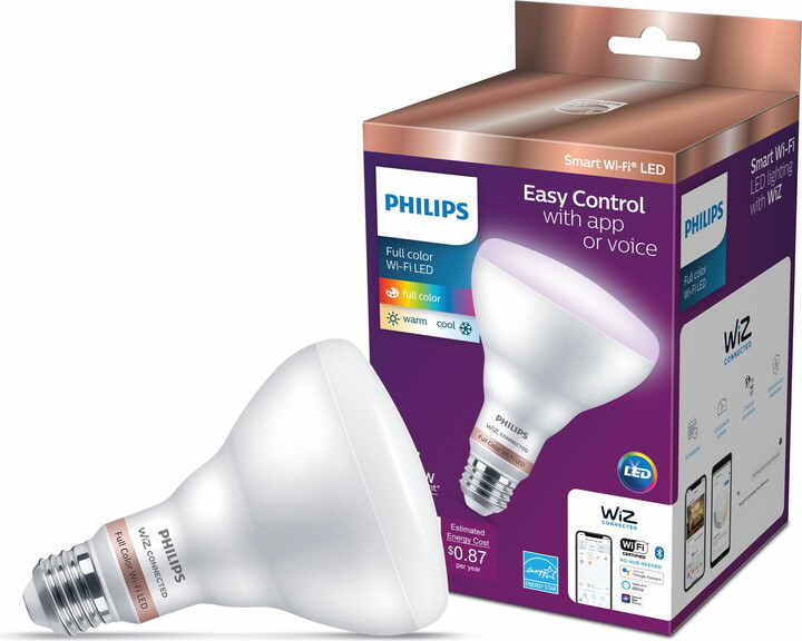 Philips Lighting LED Master Philips Smart LED 65-Watt BR30 Floodlight Light Bulb, Color & Tunable White, Dimmable, E26 (1-Pack)