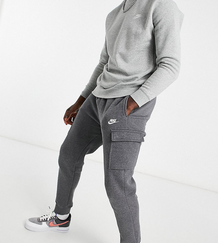 Nike Tall Club cuffed cargo sweatpants in charcoal heather - ShopStyle  Activewear Pants