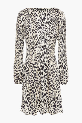 Maje Rockine pleated leopard-print satin mini dress - ShopStyle