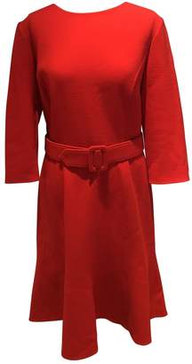 Oscar de la Renta Red Wool Dress for Women