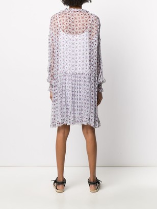 See by Chloe Geometric-Print Flared Dress