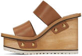 Thumbnail for your product : Chloé Tan Wooden Wedge Sandals
