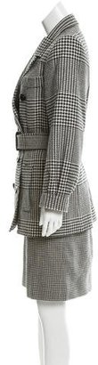 Saint Laurent Wool Houndstooth Skirt Suit