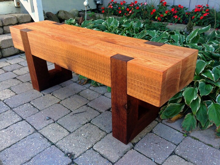 Etsy Handmade Wood Bench Outdoor Garden Patio Entryway