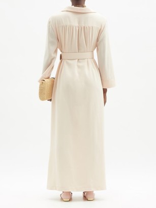MARTA FERRI Belted Wool-crepe Dress - Cream