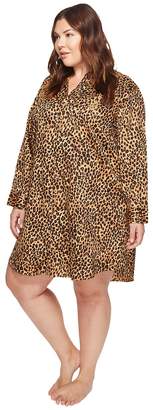 Lauren Ralph Lauren Plus Size Sateen Leopard Sleepshirt Women's Pajama