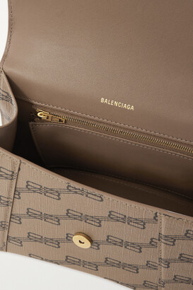 【BALENCIAGA】hourglass small logo-printed トート Balenciaga Hourglass Small Logo-printed Textured-leather