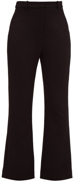 women's black flared trousers