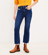 Thumbnail for your product : LOFT Tall Chewed Hem High Rise Kick Crop Jeans in Destructed Mid Wash