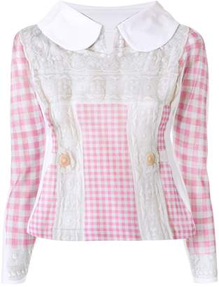 Comme des Garcons embroidered vichy blouse