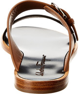 Thumbnail for your product : Ferragamo Gancini Leather & Suede Sandal