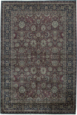 Bokara Rug Co. Inc. Marquis Hand-Knotted Wool Oriental Area Rug in Red/Navy
