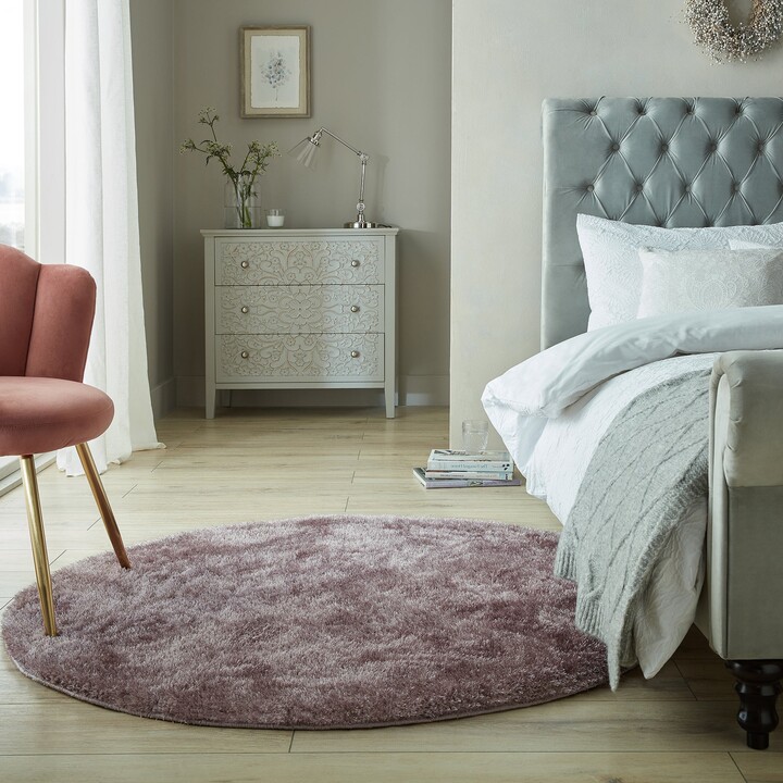 Dunelm Indulgence Round Shaggy Rug Purple ShopStyle