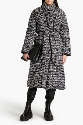 KHRISJOY Oversized belted printed shell down coat