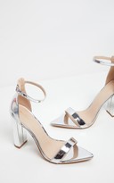Thumbnail for your product : Stylish Silver Point Toe Block Heel Strappy Sandal
