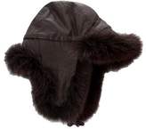 Thumbnail for your product : Pologeorgis Fur-Trimmed Leather Hat