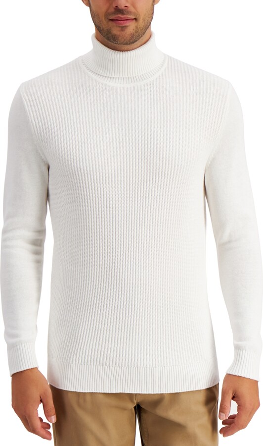 Club Room Men's Textured Cotton Turtleneck Sweater, Created for