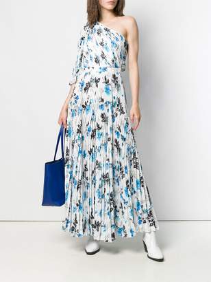 MSGM printed one-shoulder pleated jumpsuit