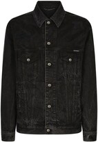 Thumbnail for your product : Dolce & Gabbana Logo-Plaque Washed Denim Jacket