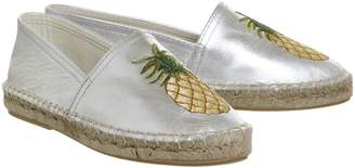 Office Forestry Embroidered Espadrilles Silver
