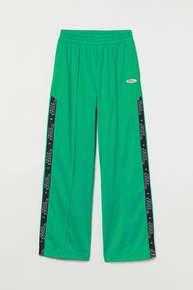 H&M Wide-leg Sports Joggers - Green - ShopStyle Activewear Pants