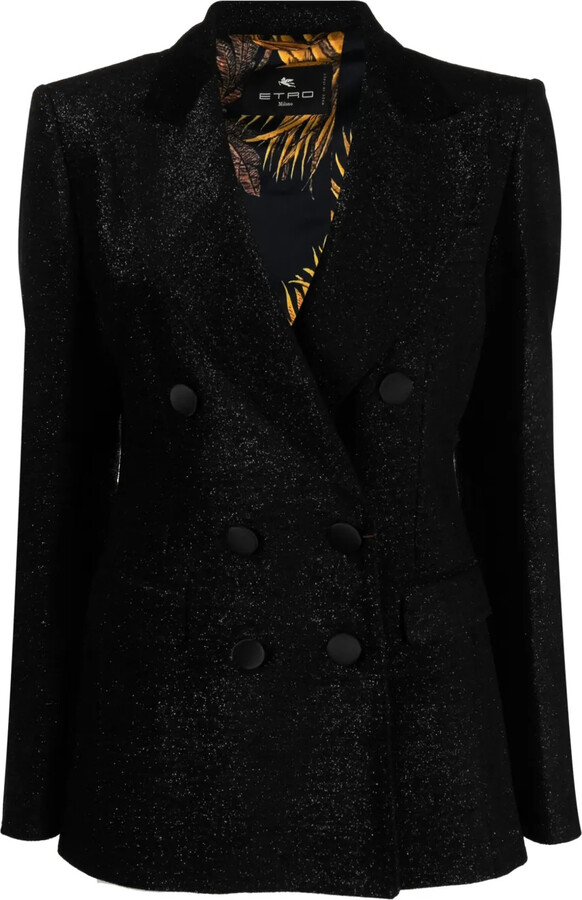 Etro Double-Breasted Lamé Blazer
