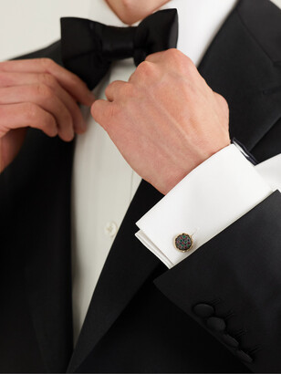 Buccellati Premium Gentlemen Gold and Blackened Silver Multi-Stone Cufflinks